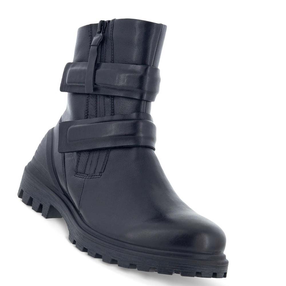 Women's Ecco Tredtray Moto Boots Black | USA 55PJJ